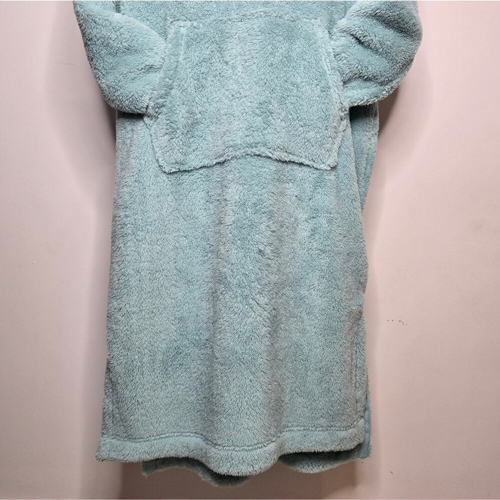 Joyspun Seafoam Green Hoodie Robe Fleece Lounger PJ Top Size M 8-10 - Picture 3 of 12